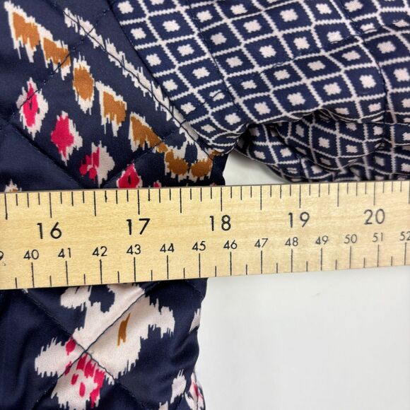 Y2K Roxy quilted jacket S Ikat mixed print boho blue pink full zip Patchwork - Picture 8 of 14